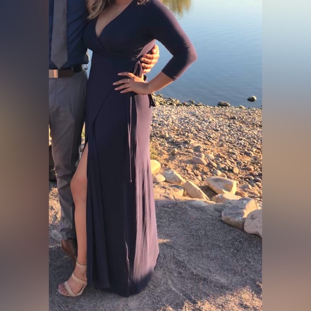 Navy blue Mid Sleeve Dress